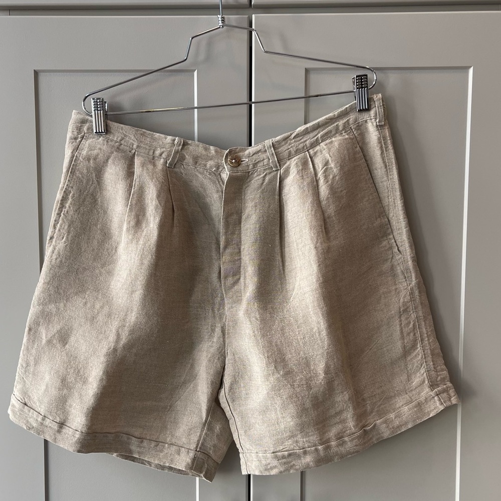 La Bottega Di Brunella Womens 48 Flax Linen Organic Coastal Shorts L/XL Italy